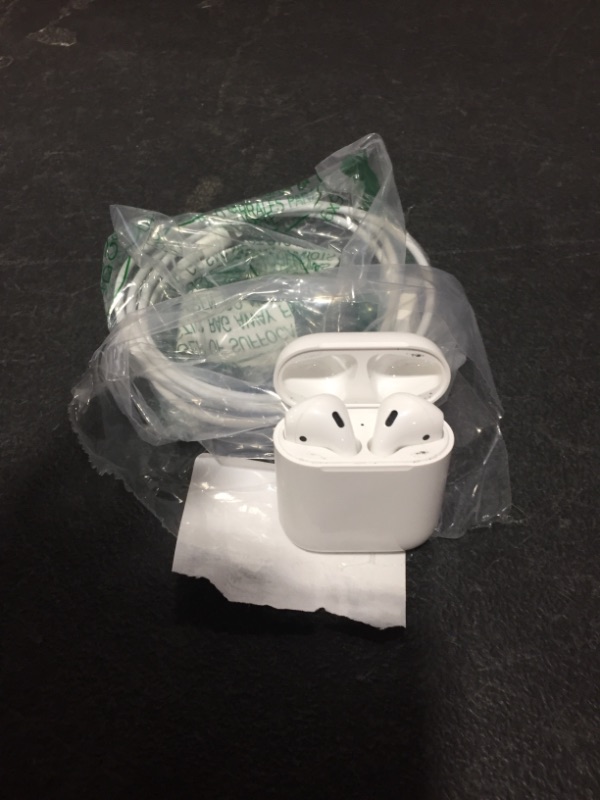 Photo 2 of Apple AirPods (2nd Generation) Wireless Earbuds with Lightning Charging Case Included. Over 24 Hours of Battery Life, Effortless Setup. Bluetooth Headphones for iPhone
