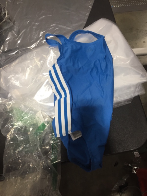 Photo 1 of adidas Girls' Classic 3-Stripes Swimsuit SMALL 
