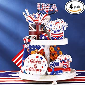 Photo 1 of 4TH OF JULY TIERED DECORATION SET