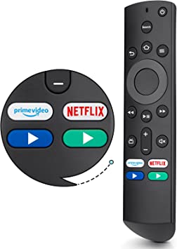 Photo 1 of TOPKIND Replacement IR Remote fit for Toshiba Fire TV Quick Launch with Prime Video/Netflix(Not Support Voice Function)
