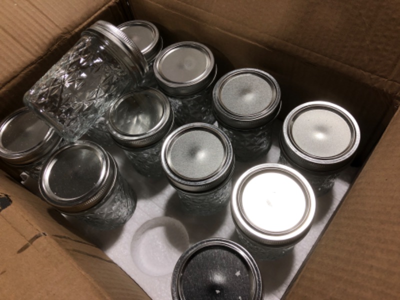 Photo 1 of 12 Pack 8oz Mason Jars Silver Lids