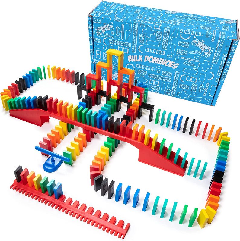 Photo 1 of Bulk Dominoes Pro-Domino Kit | Dominoes Set, STEM STEAM Small Toys, Family Games for Kids, Kids Toys and Games, Building, Toppling, Chain Reaction Sets (Starter)
