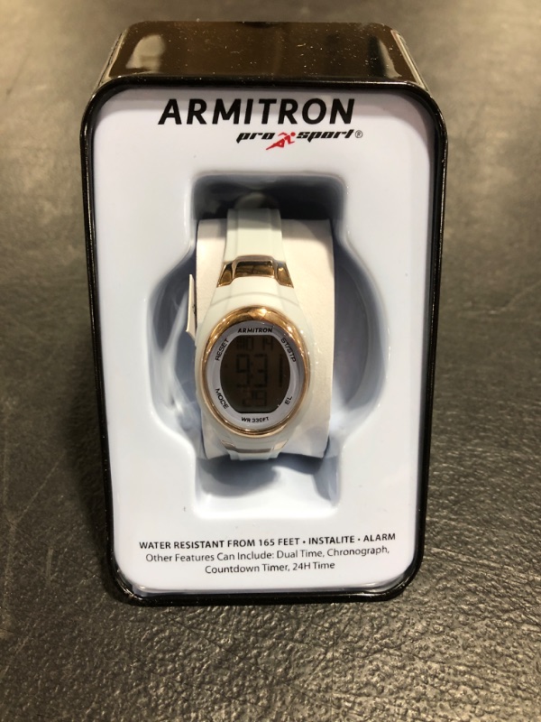 Photo 2 of Armitron Sport Women's 45/7034pbl Rose Gold-tone Accented Digital Chronograph Powder Blue Resin Strap Watch
