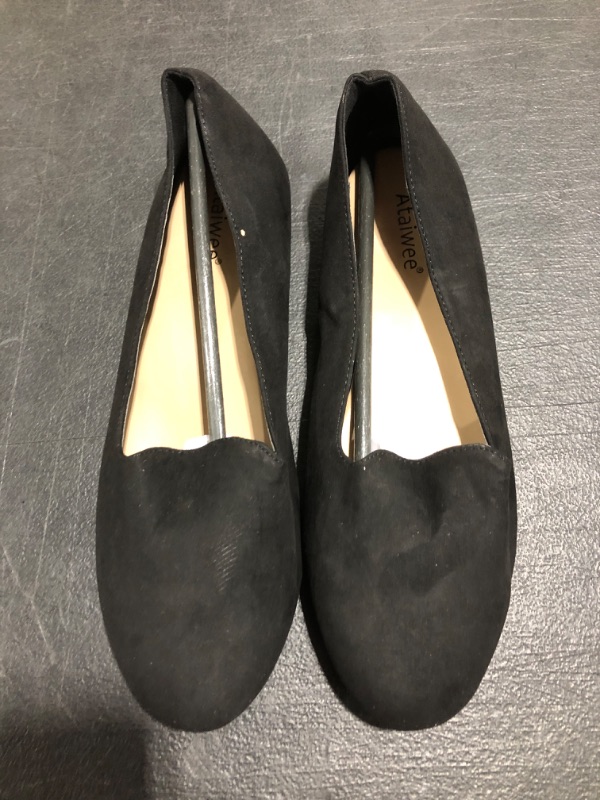 Photo 2 of Ataiwee Women's Flats Shoes - Suede Black Grey Round Toe Dress Office Ballet Shoes.. SIZE 8.5. 