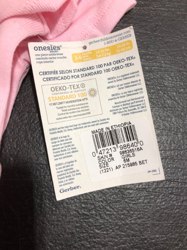 Photo 3 of Gerber Baby Girl or Boy Gender Neutral Onesies Brand Cotton Rib Bodysuits 5-Pack. OPEN PACKAGE. MISSING 1. SIZE 6M.
