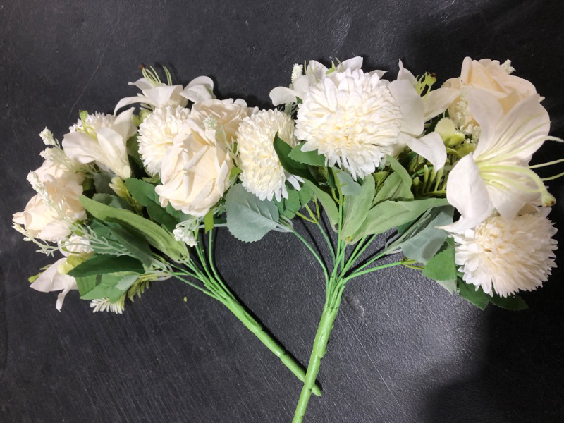 Photo 1 of 2 SETS OF 8PCS ARTIFICAL FLOWERS WHITE