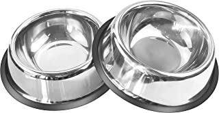 Photo 1 of  Stainless Steel Dog Bowl with Rubber Base for Small/Medium/Large Dogs, Pets Feeder Bowl and Water Bowl Perfect Choice (Set of 2)
