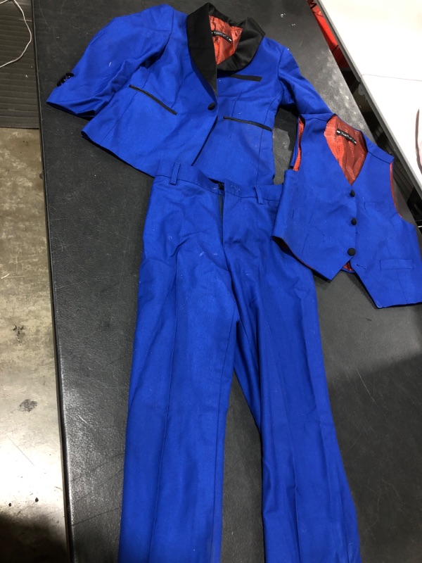 Photo 1 of 3PC BLUE SUIT FOR TODDLER BOYS SIZE 7 
USED / A LITTLE DIRTY