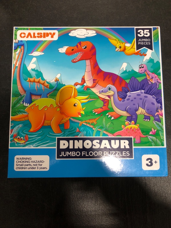 Photo 2 of Dinosaur Jumbo Puzzles for Kids Ages 3-5 4-8, CALSPY 35pcs Jigsaw Floor Puzzles for Kids Toddler Children Doodle Scribble Drawing Board Learning Preschool Educational Development Toy Gift Box…OPEN BOX. 
