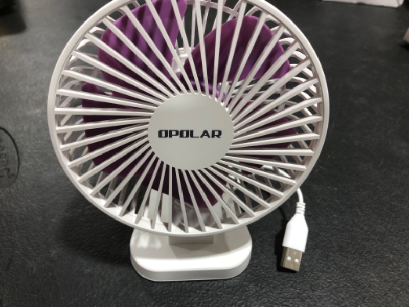 Photo 1 of  USB Small Desk Fan with Strong Airflow, 4 Inch Mini Personal Quiet Fan, 3 Speeds, 40° Head Adjustment for Desktop Office,Table
