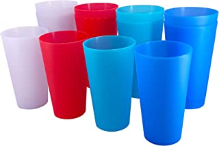 Photo 1 of 32-ounce Large Cups set, BPA Free Plastic Tumblers Dishwasher Safe 4 Assorted Colors Drinking Glasses set of 12 Indoor Outdoor Use
