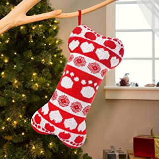 Photo 1 of 2PK Senneny Knitted Dog Christmas Stocking, Pet Dog Christmas Stockings Large Bone Shape Handmade, Hanging Christmas Holiday Season Party Decor for Pets Dogs
2 DIFFERENT DESIGNS