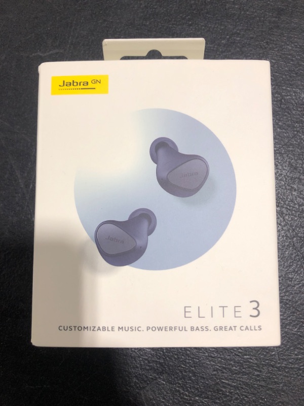 Photo 2 of Jabra Elite 3 True Wireless Earbuds Noise Cancelling Navy. PRIOR USE. 
