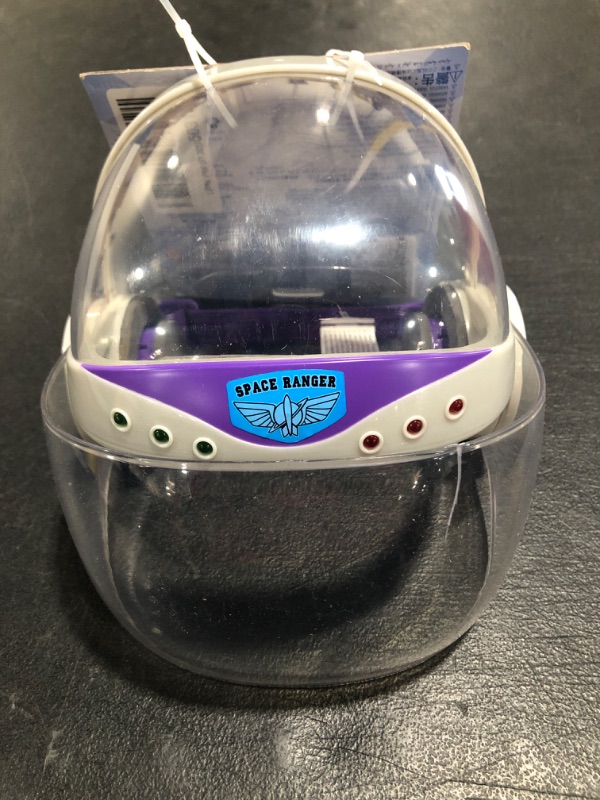 Photo 3 of Disney Buzz Lightyear Light-Up Helmet for Kids. CRACKED FACE SHIELD. 
