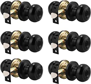 Photo 1 of (6 Pack) Probrico Black Round Entry Door Knobs Keyed Alike, Exterior/Interior Door Handles Bedroom Bathroom/Front/Offic Doors, Door Lock with Locks and 3 Combo Keys Lock Security
