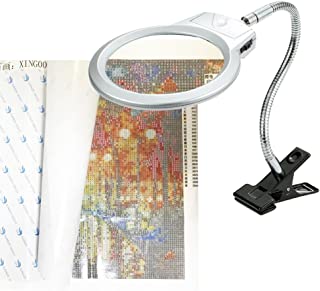 Photo 1 of 5D Diamond Painting Tools Magnifier LED Light with Clamp, Folding Design with 1 Glass Lens 4X & 6X Magnifier
