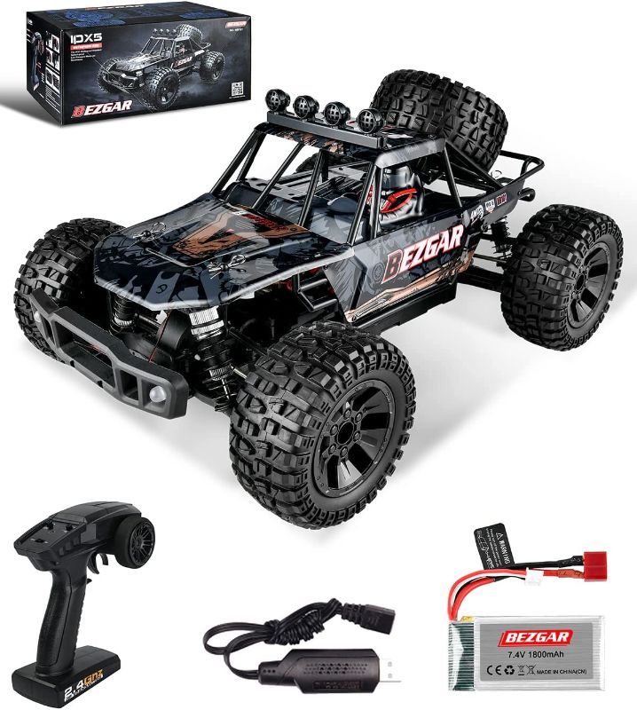 Photo 1 of BEZGAR HB101 1:10 Scale Beginner RC Truck, 4WD High Speed 48km/h All Terrains RC Car Off Road Waterproof RC Buggy Toys for Boys Kids and Adults
