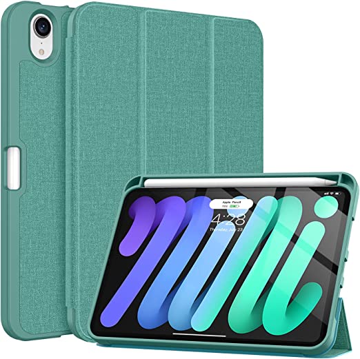 Photo 1 of Soke New iPad Mini 6 Case 2021 with Pencil Holder - [Full Body Protection + 2nd Gen Apple Pencil Charging + Auto Wake/Sleep], Soft TPU Back Cover for 2021 iPad Mini 6th Generation 8.3 inch?Teal