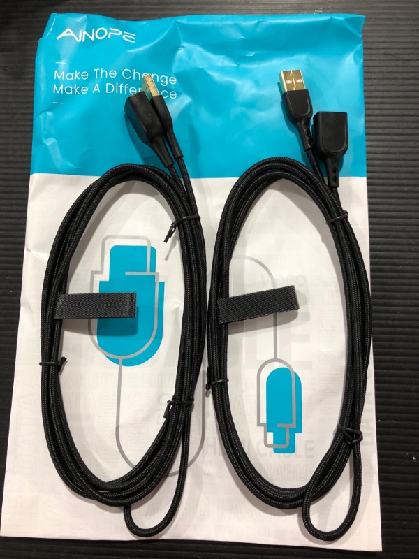 Photo 1 of  USB 2.0 A Male to Female Cable - Black - 6ft - 2pack