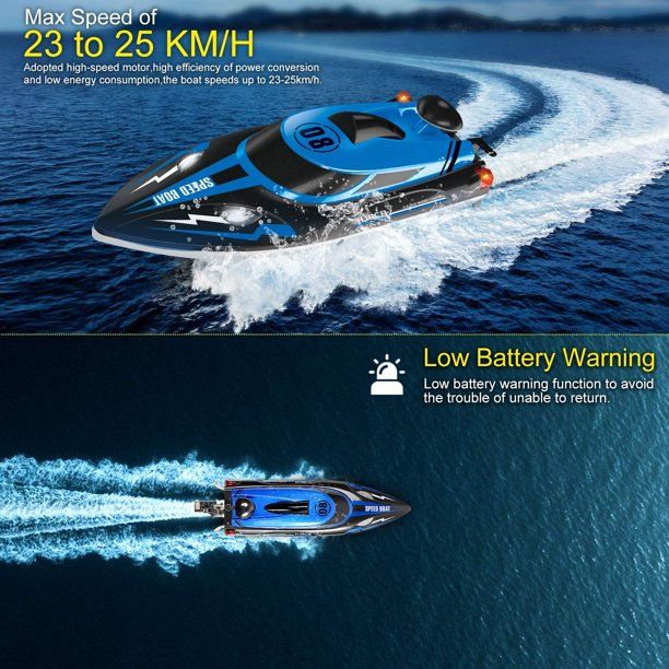 Photo 1 of RC Boat Remote Control Boat for Adults and Kids ,2.4 GHZ Rmote Fast Boat for Pools and Lakes with 25+MP/H High Speed , 1 Rechargeable Batteries Led Night,Capsize Recovery- Blue
