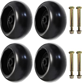 Photo 1 of 4 Pack 753-04856A Lawn Mower Deck Wheels - Replaces 133957 753-04856A Deck Rollers Gauge Wheel Compatible with Craftsman Husqvarna Cub Cadet Lawn Mower Tractor for 48" 54" Deck