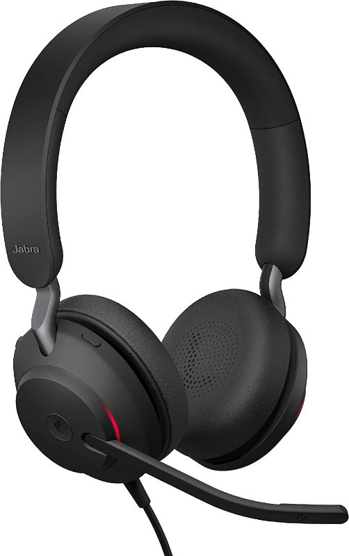 Photo 1 of Jabra Evolve2 40 UC Wired Headphones, USB-A, Stereo, Black – Telework Headset for Calls and Music, Enhanced All-Day Comfort, Passive Noise Cancelling Headphones, UC-Optimized with USB-A Connection
