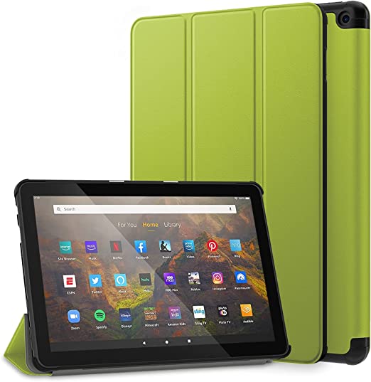 Photo 1 of DTTO Case for All-New Fire HD 10 & 10 Plus Tablet (Only Compatible with 11th Generation Tablet, 2021 Release), Slim PU Leather Trifold Stand Cover Hard Back Shell with Auto Sleep/Wake, Spring Green