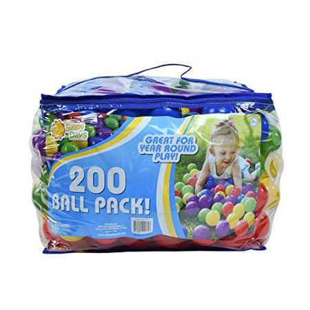 Photo 1 of 200 Pack Play Balls â€“ Refill Balls for Toddler Ball Pit in Reusable Storage Bag with Zipper â€“ Pop-N-Play
