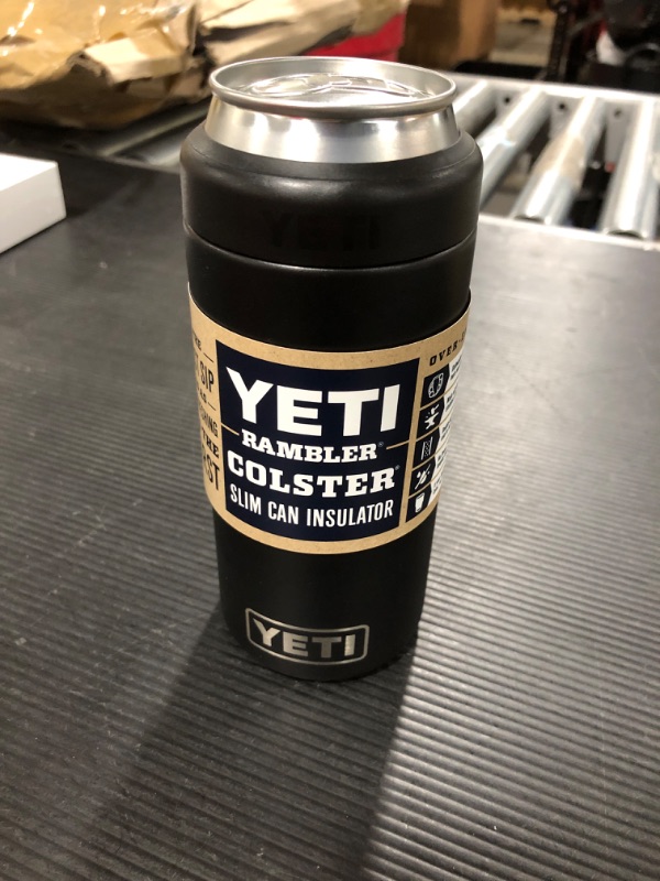 Photo 2 of Yeti Black 12 oz Rambler Colster Slim Can Insulator