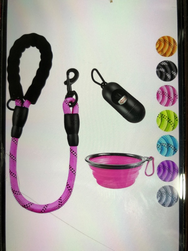 Photo 1 of 2 PC GREEN AND PINK DOG LEASH