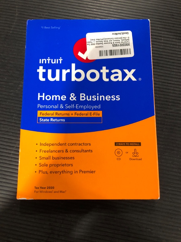 Photo 1 of [Old Version] TurboTax Home & Business Desktop 2020 Tax Software, Federal and State Returns + Federal E-file [Amazon Exclusive] CD OR DOWNLOAD 