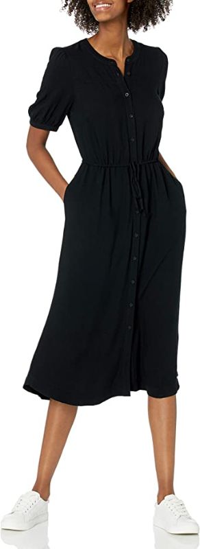 Photo 1 of Amazon Essentials Women's Half-Sleeve Waisted Midi A-Line Dress size L