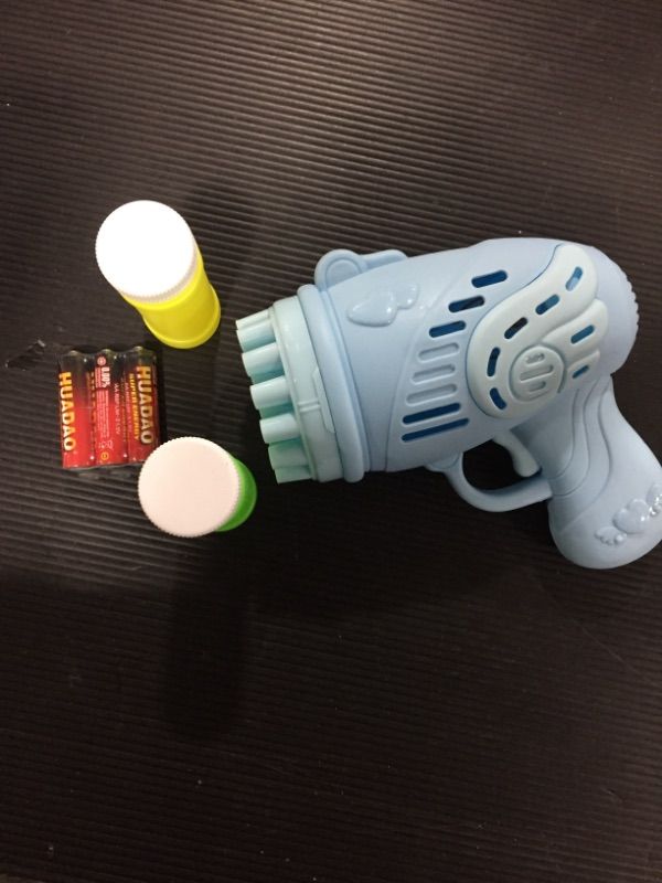 Photo 1 of 23 Hole Bubble Machine, Bubble Machine with Rich Bubbles, Holding A Mini Bubble Gun Toy,Electric Bubble Machine,Outdoor Summer Children's Bubble Machine Toy (Blue)
