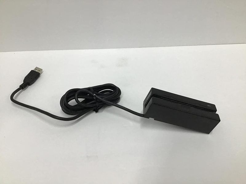 Photo 1 of MagTek 21040102 Triple Track Magnetic Stripe Mini Swipe Reader with USB HID Interface Emulation and 6' Cable, Black

