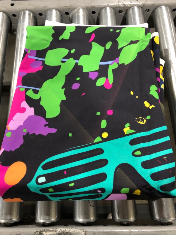 Photo 1 of Avezano Neon Glow in The Dark Backdrop Paint Splatter Graffiti Glow Party 80s 90s Themed Birthday Background Colorful Neon Party Birthday Backdrops Photo Studio Props (7x5)