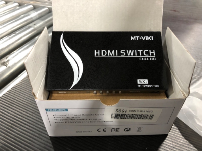 Photo 2 of MT-VIKI HDMI Switch 5 in 1 Out w/IR Remote Control, 4K@30Hz, Metal 5 Port Switcher Selector Box for Xbox Nintendo PS5 PS4 TV Fire Stick Roku