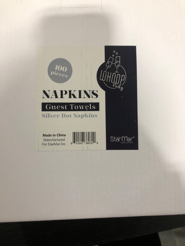 Photo 1 of 100 pieces silvers dot napkins 