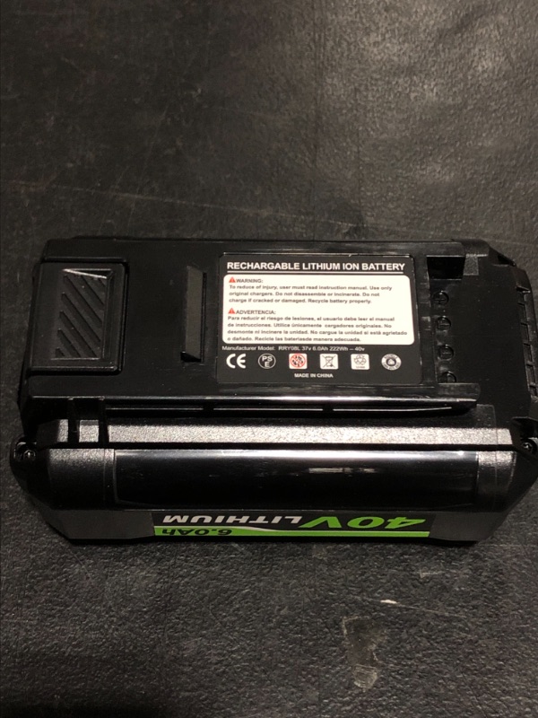 Photo 4 of 40V 6.0Ah Lithium-ion Battery for Ryobi 40-Volt Collection Cordless Power Tools RY40200 RY40403 RY40204 OP4015 OP4040 OP4026 OP40201 OP40261 OP4030 OP4050 OP4060A Ryobi 40V Battery