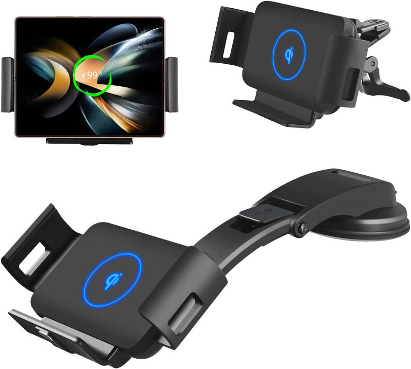 Photo 1 of Limited-time deal: DOODBI Wireless Car Charger Mount for Galaxy Z Fold 4/3 car Mount/Accessories,Fast Charging Phone Holder for Galaxy Z Fold 4/3/2/S22 Ultra, iPhone 13 Pro Max,Google Pixel 6 Pro 