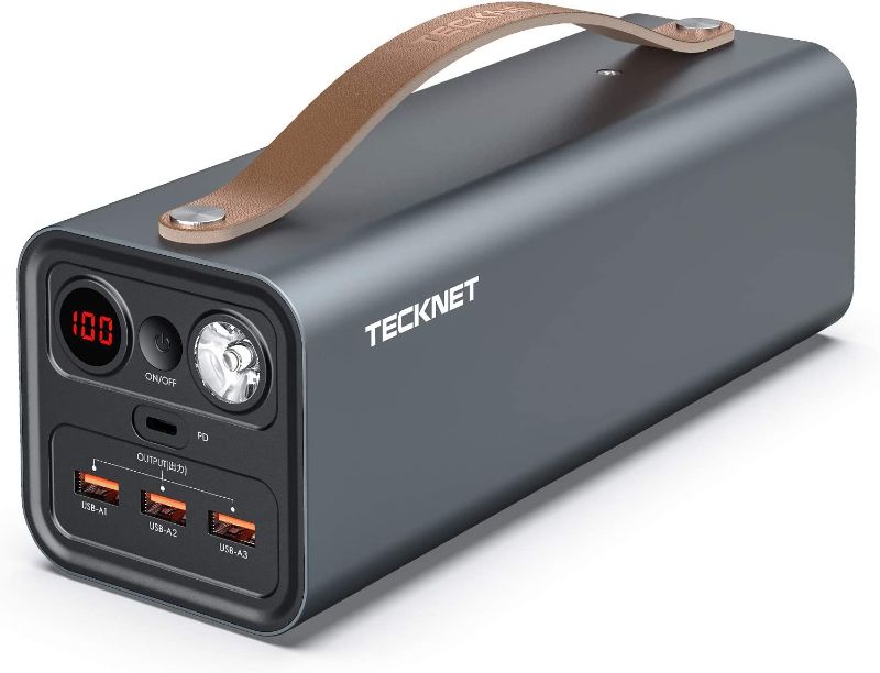 Photo 1 of TECKNET Portable Power Station,155Wh Portable Charger Power Bank, 110V/150W Power Bank with AC Outlet Pure Sine Wave, PD 45W, USB QC 3.0 Battery Backup Power Supply for Home Outdoor
