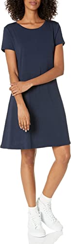 Photo 1 of Amazon Essentials Women's Plus Size Short-Sleeve Scoop Neck Swing Dress M