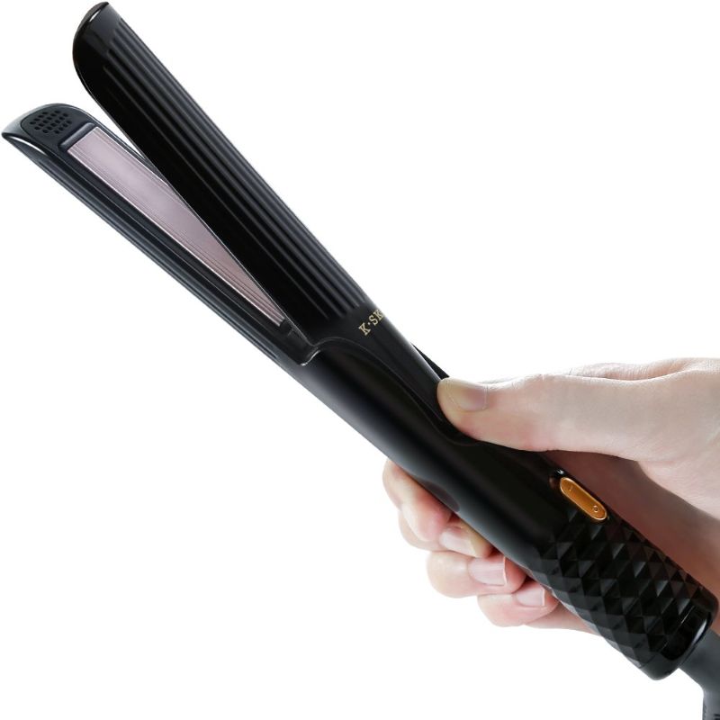 Photo 1 of K-SKIN Ceramic Flat Iron 2-in-1 Straightener for Curling and Straightening (Black)
