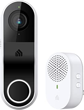 Photo 1 of Kasa Smart Video Doorbell Camera Hardwired w/ Chime, 3MP 2K Resolution, 2-Way Audio, Real-Time Notification, Cloud & SD Card Storage, Alexa & Google Assistant Compatible (KD110), White, Black
