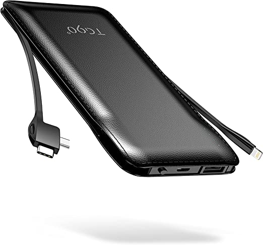 Photo 1 of Cell Phone External Battery Packs TG90 10000mAh Power Bank with Built in Lightning Cable Portable Charger Battery Backup Compatible with iPhone Android Phone Power Packs

