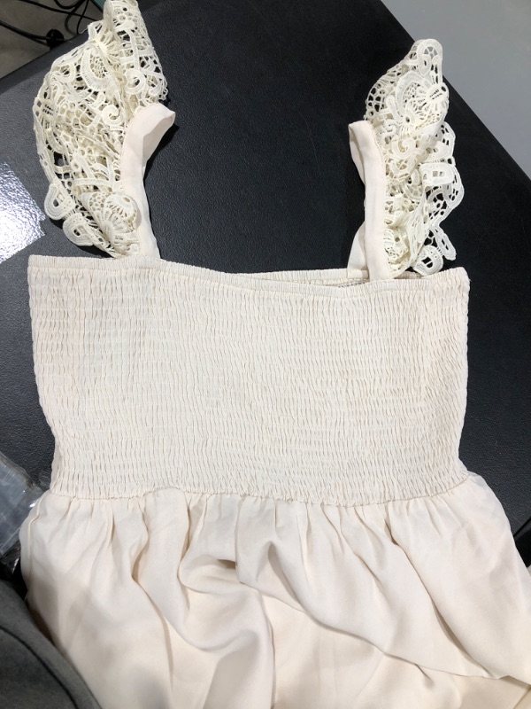 Photo 1 of BEIGE FLOWY TANK TOP DRESS SIZE L 
