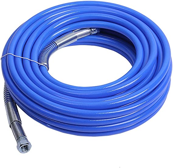 Photo 1 of YKJ Airless Sprayer High Pressure Hose, Air Compressor Hose, Explosion-Proof Steel Wire Hose Blue Tube Nozzle Spray Gun 15m
