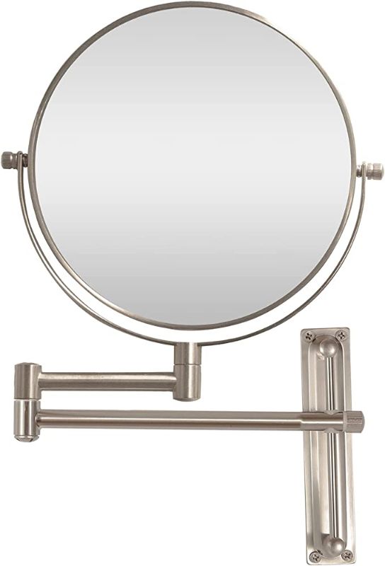 Photo 1 of 10 Times Magnification Makeup Mirror, Wall-Mounted Makeup Mirror can be Moved up and Down 8-inch Bathroom Double-Sided Mirror 360-degree Rotation, 180-degree Retractable Folding Brushed Nickel 