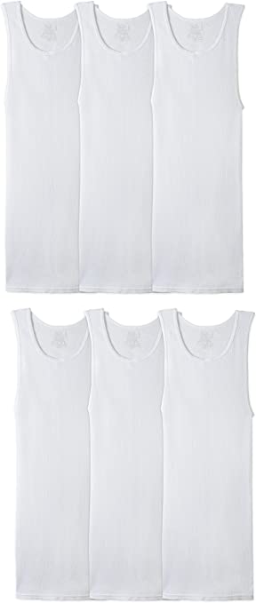 Photo 1 of 6 PACK Fruit of the Loom Men's Tag-Free Tank A-Shirt SIZE 5X
