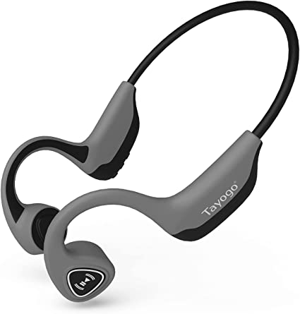 Photo 1 of Bone Conduction Headphones, Tayogo Bone Conducting Headphones Open-Ear Headphones, 5.0 Bluetooth Headphones Wireless Sweatproof Sport Headset for Running, Walking, Fitness - Grey
