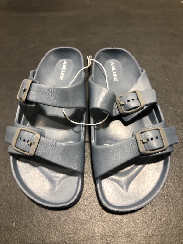 Photo 2 of ANLUKE Kids Comfort Slides Sandals for Girls Boys Summer Slip on EVA Sandals with Adjustable Strap Buckle SIZE 12/13